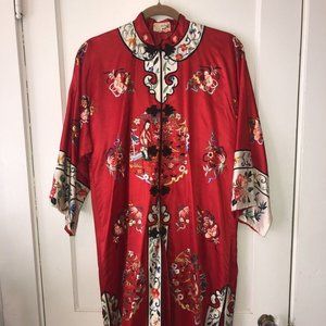 Vintage "Bai Hua" Silk Embroidered Chinese Robe